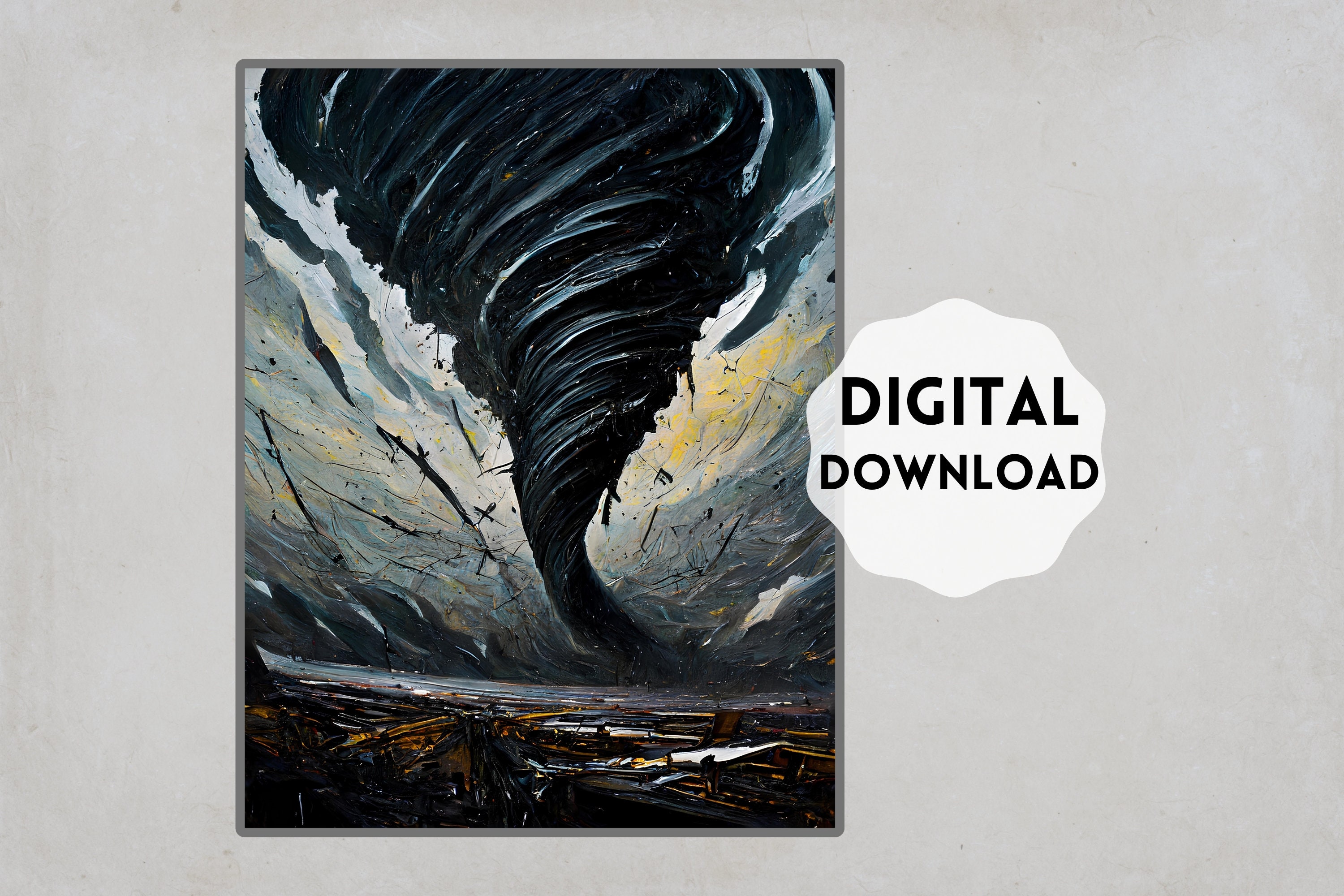 Tornado Acrylic Paint Art, Destructive Twister Painting With Scary ...