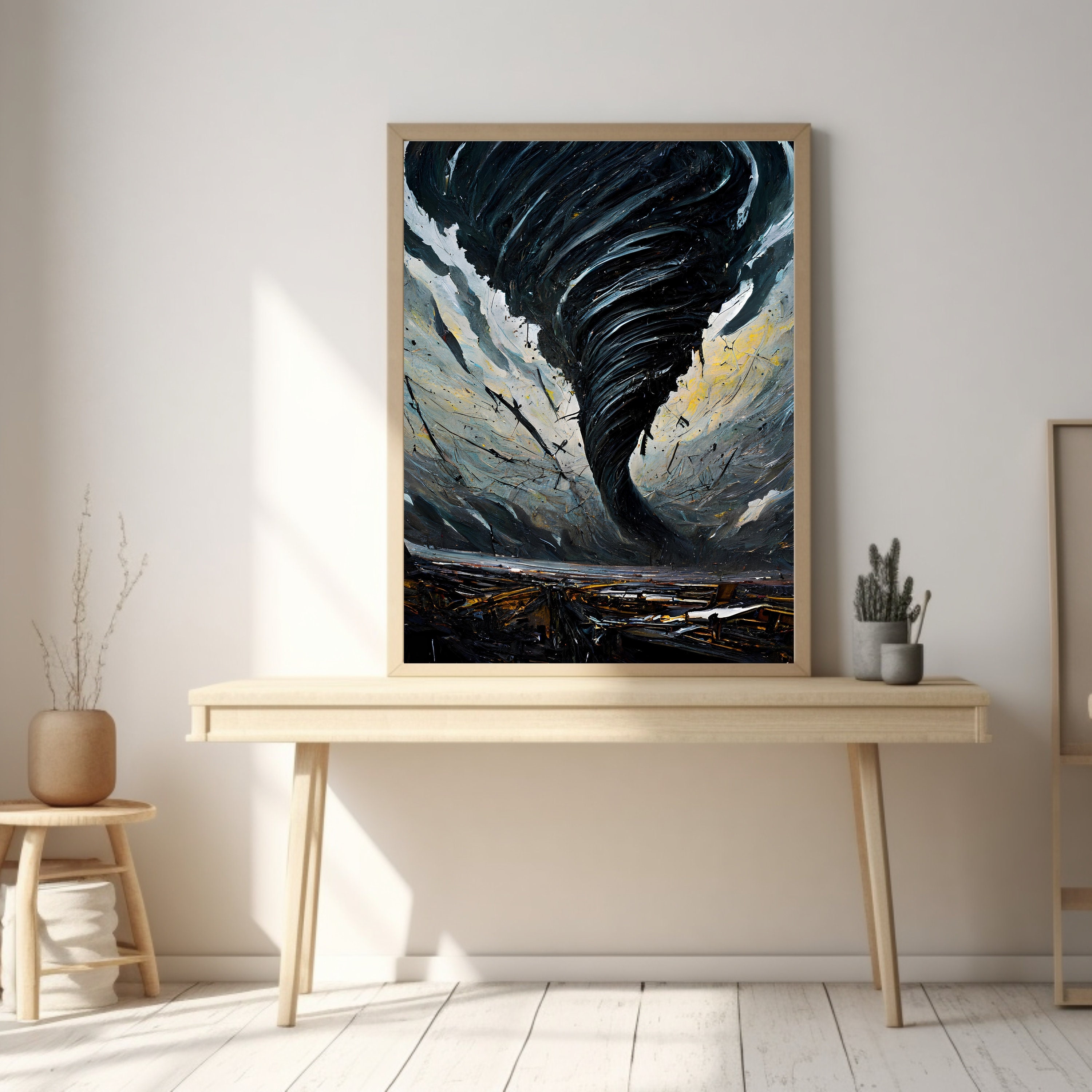 Tornado Acrylic Paint Art, Destructive Twister Painting With Scary ...
