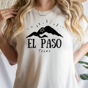 El Paso Mountain Star T-Shirt, West Texas Gift, Chuco Town Pride, Desert Mountains Artwork