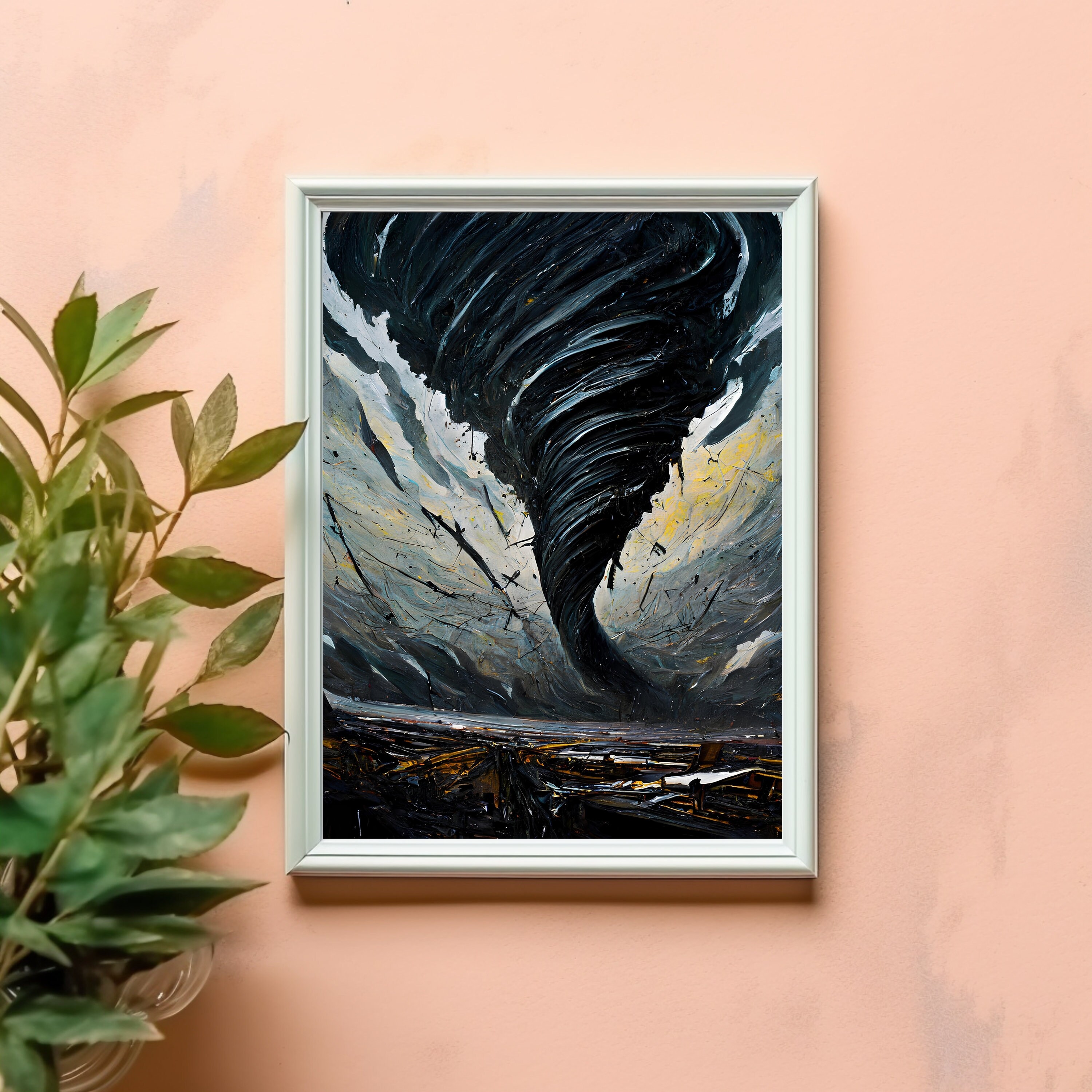 Tornado Acrylic Paint Art, Destructive Twister Painting With Scary ...