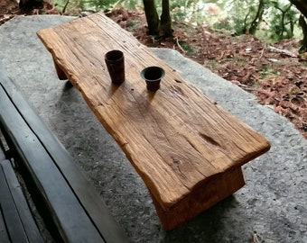 Rustic Low Coffee Table - Live Edge Design, Versatile Dining and Coffee Table, Vintage Farmhouse Furniture