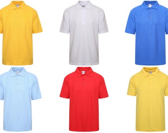 Polo unisex para niños, camiseta polo lisa, uniforme escolar para niños y niñas