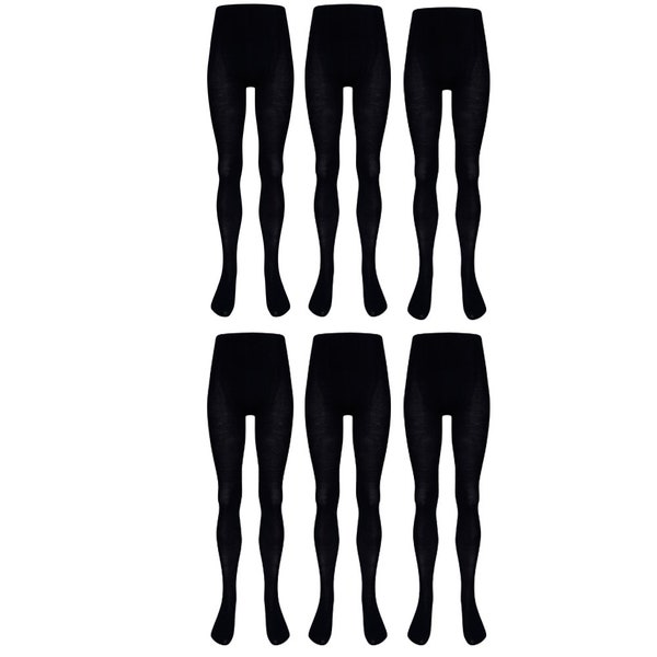 Pack of 6 Girls Cotton Rich Lycra School Uniform Tights Super soft Comfortable