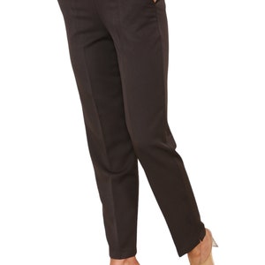 Ladies Trouser Half Elasticated Bi Stretch Waist Inside Leg 27 Inches Regular Work Office Everyday Wear Pants image 6