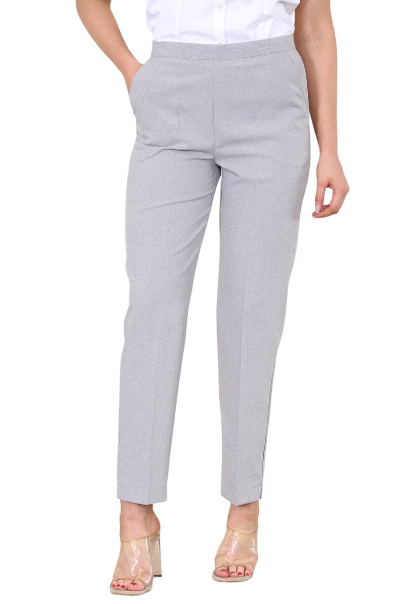 Ladies Trouser Half Elasticated Bi Stretch Waist Inside Leg 27 Inches Regular Work Office Everyday Wear Pants image 4