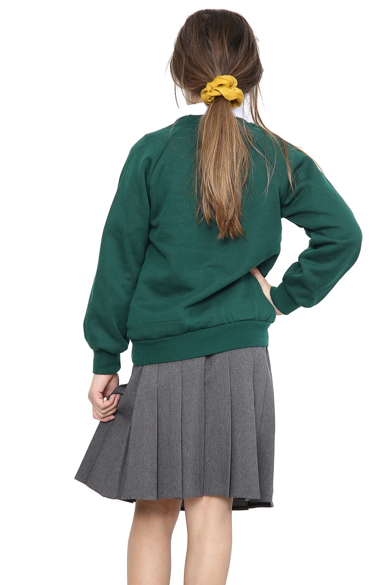 Girls Kids School Uniform Green Color Fleece Sweat Shirt Jumper Etsy