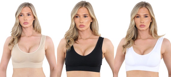 Seamless Padded Bra Shapewear Stretch Pull Uptops Removable Pads