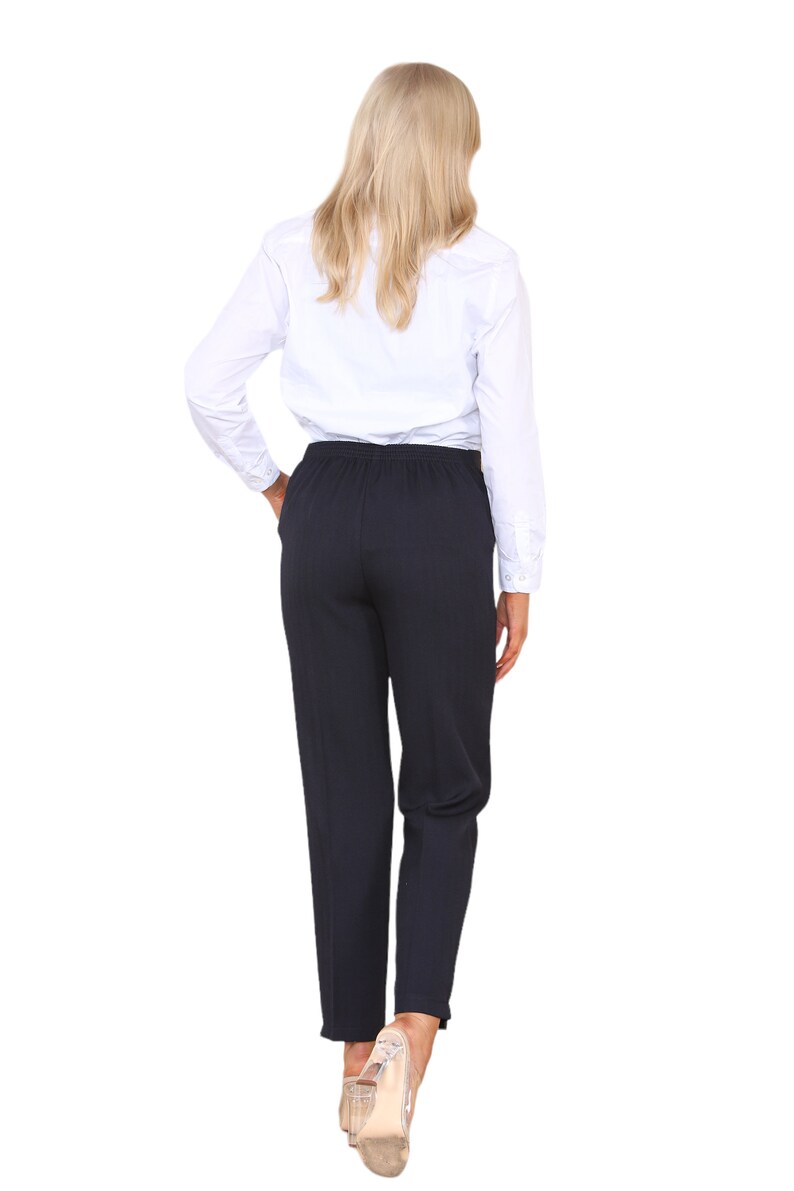 Ladies Trouser Half Elasticated Bi Stretch Waist Inside Leg 27 Inches Regular Work Office Everyday Wear Pants image 7