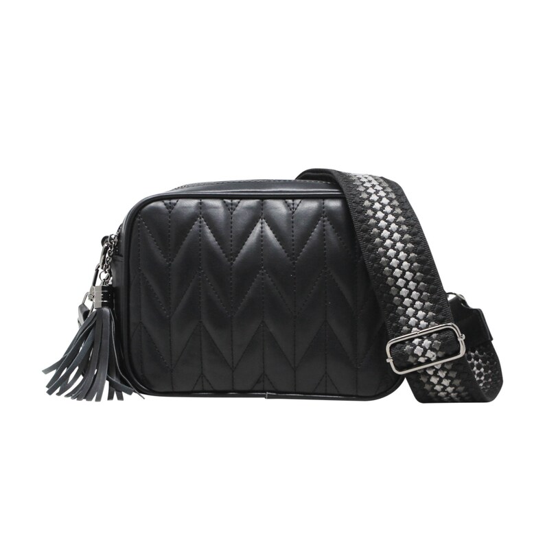 Bolso para cámara con dos bolsillos para mujer, bolso cruzado con hombro tipo Chevron, CXJ2302 imagen 2