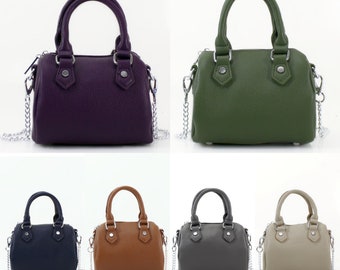 Dual Handle Ladies Bowling Grab Tote Handbag Long Chain Strap Shoulder Bag JM1295