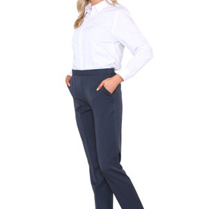 Ladies Trouser Half Elasticated Bi Stretch Waist Inside Leg 27 Inches Regular Work Office Everyday Wear Pants image 9