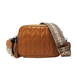 Bolso para cámara con dos bolsillos para mujer, bolso cruzado con hombro tipo Chevron, CXJ2302 Cucio