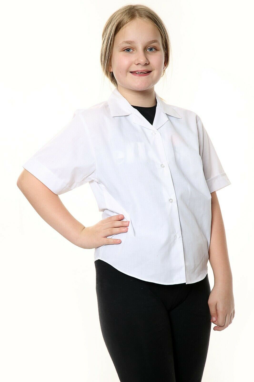 white school blouse revere collar