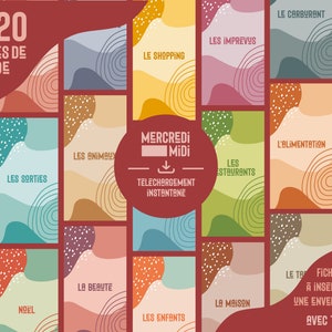 Lot of 20 cover pages for ZIP budget ENVELOPE in French with tracker, printable PDF, A6 binder, title sheets, savings categories