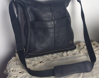 Vintage The Sak Pebbled Leather Crossbody Bag Black Travel