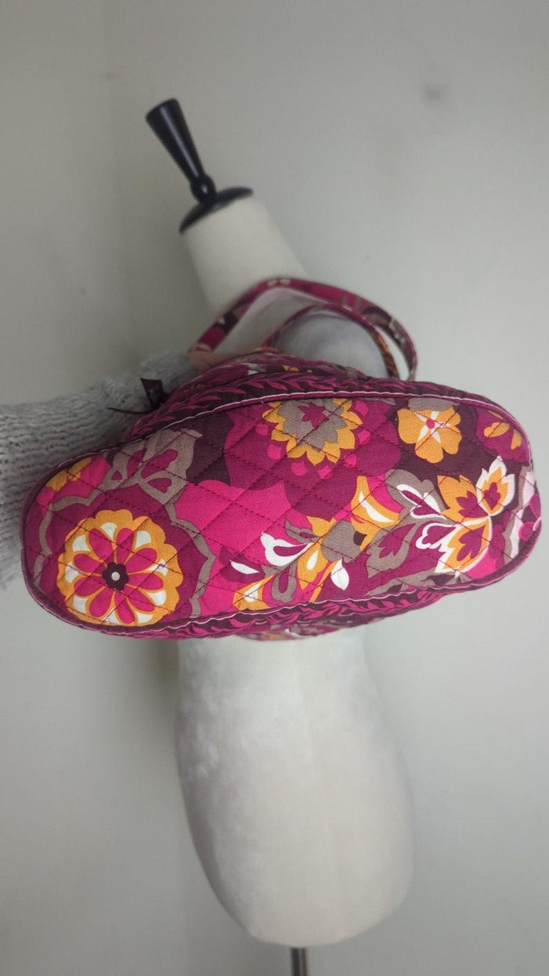 Retired Vera Bradley Carnaby Angel Medium Tote Pink Purple Boho Floral image 3