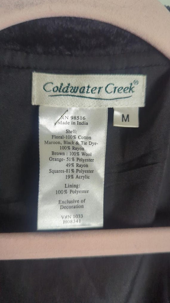 Vintage Whimsigoth Button Down Patchwork Wool Vel… - image 8