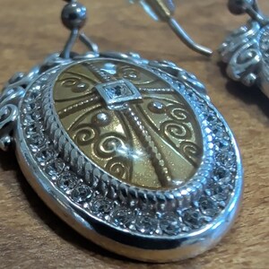 Brighton Truthful Cross Dangle Earrings Crystal Silver Tone Inspirational Faith image 3