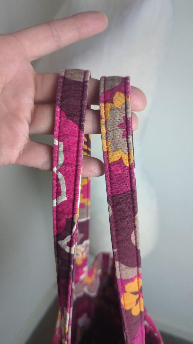 Retired Vera Bradley Carnaby Angel Medium Tote Pink Purple Boho Floral image 4