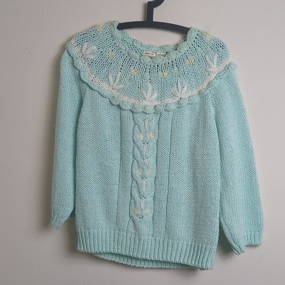 Vintage Hand Knit Colter Bay Interview Pastel Pull