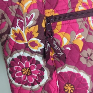 Retired Vera Bradley Carnaby Angel Medium Tote Pink Purple Boho Floral image 2