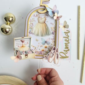 Ballerina Cake Topper Shaker Tutu Ballet Birthday Party | Ballerina Birthday Theme | Ballerina Personalized Cake Topper Birthday Theme