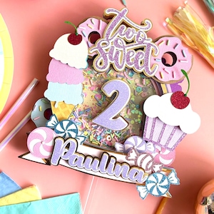 TWO SWEET Cake Topper | Candy Land Cake Topper | Two Sweet Birthday | CandyLand Cake Topper | Candy Cake Topper | Ice-Cream Cake Topper