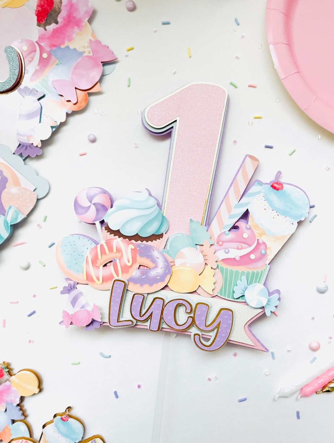 Sweet one cake topper candy land cake topper sweet one birthday