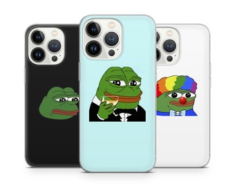 Pepe Frosch Meme Handyhülle Meme Frosch traurig Pepe Kunst Abdeckung für iPhone 15+ 14 Pro Max 12 11 X XS 8 7, passend für Samsung S20 FE, S21, A12, Huawei