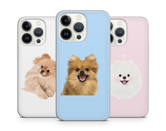 Pomeranian Spitz Dog Pet Cute Funny Adorable for iPhone 14 13 Pro Max 12 11 X XS 8 7, fits Samsung S20 FE, S21 Ultra, A12, Huawei P30 Pro