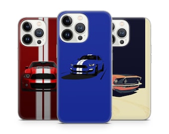 Mustang US Muscle Car Phone Case American Auto Cover art for iPhone 15 Plus 14 Pro Max 12 11 X XS 8 7, fits Samsung S20 FE, S21, A12, Huawei