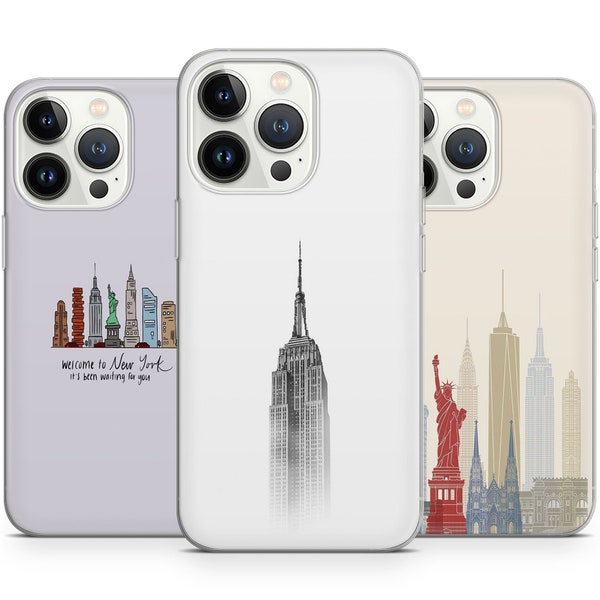Statue de la Liberté Manhattan New York NY pour iPhone 15 14 Pro Max 12 11 X XS 8 7 Compatible avec Samsung S20 FE, S21 Ultra, A12, Huawei P30