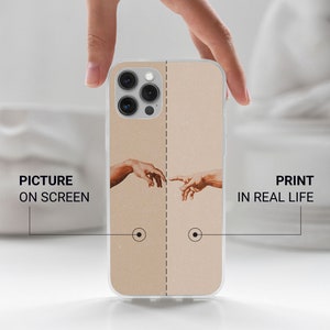 Michelangelo Creation Hands Phone Case Art Coque pour iPhone 14 13 Pro Max 12 11 X XS 8 7, Compatible avec Samsung S20 FE, S21 Ultra, A12, Huawei P30 Pro image 7