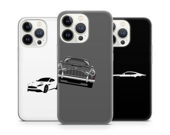 UK English Classic Car Luxury car Phone Case Aston Cover for iPhone 15 Plus 14 Pro Max 12 11 X XS 8 7, fits Samsung S20 FE, S21, A12, Huawei