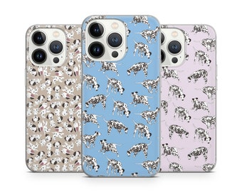 Cute Dalmatian Dog Phone Case Dalmatian pattern for iPhone 14 13 Pro Max 12 11 X XS 8 7, fits Samsung S20 FE, S21 Ultra, A12, Huawei P30 Pro