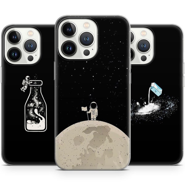 Space Explorer Phone Milky way galaxy art Spacial cover for iPhone 15 Plus 14 Pro Max 12 11 X XS 8 7, fits Samsung S20 FE, S21, A12, Huawei