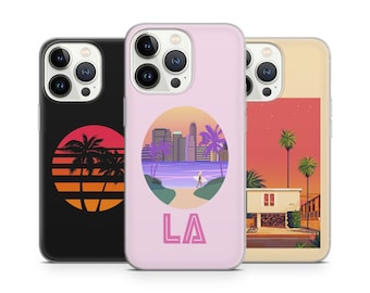 Los Angeles LA Neon Iconic coque de téléphone Venice Beach pour iPhone 15 14 Pro Max 12 11 X XS 8 7 compatible avec Samsung S20 FE, S21 Ultra, A12, Huawei P30