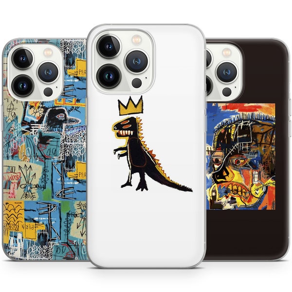 Basquiat Jean Michel Peintures d'art moderne Coque pour iPhone 15+ 14 Pro Max 12 11 X XS 8 7, compatible avec Samsung S20 FE, S21, A12, Huawei