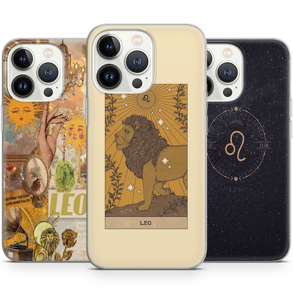 Funda de teléfono con signo de fuego y astrología con signo del zodiaco Leo para iPhone 14 13 Pro Max 12 11 X XS 8 7, compatible con Samsung S20 FE, S21 Ultra, A12, Huawei P30 Pro