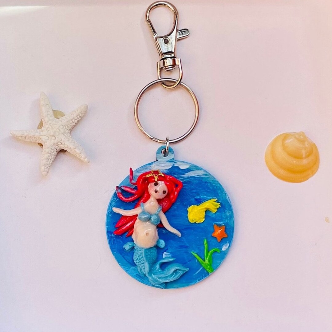 Little Mermaid Cute Mermaid Small Mermaid Keychain Etsy