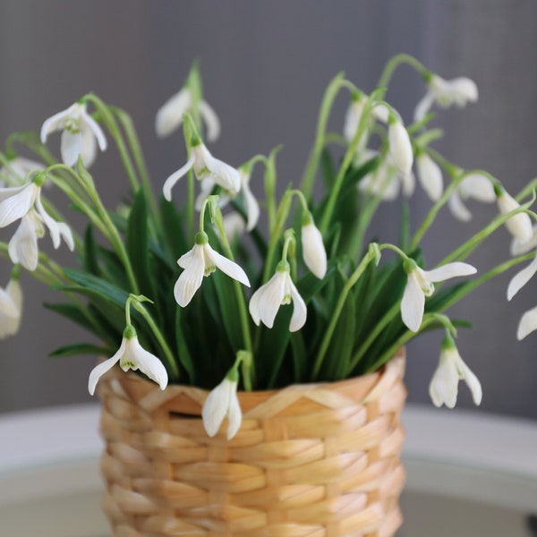 Perce-neige, fleurs printanières, fleurs au toucher réel, fleurs printanières réalistes à offrir en cadeau, bouquet de perce-neige