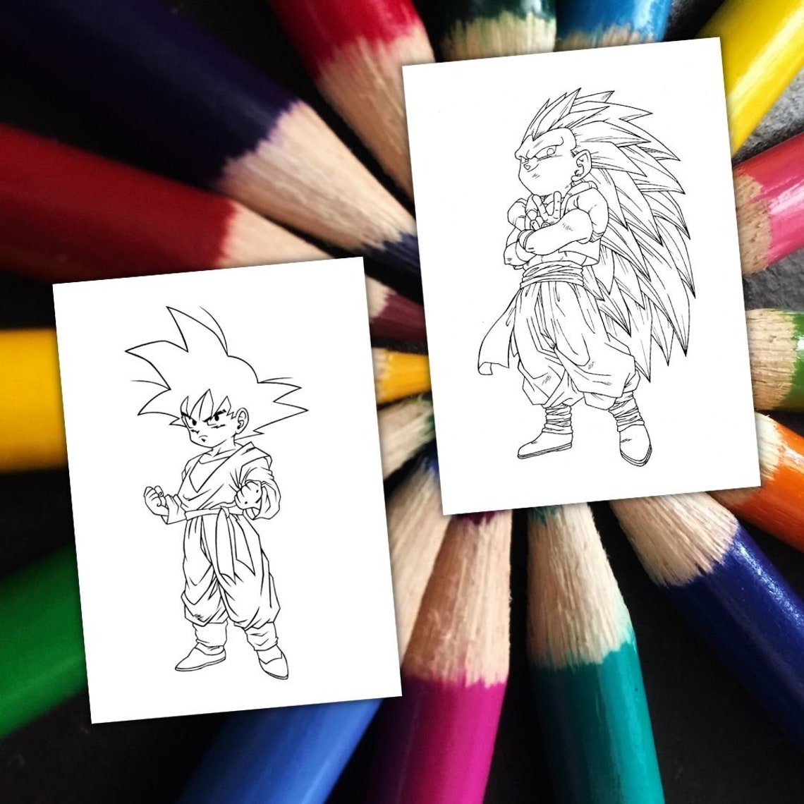 60 DRAGONBALL Z Coloring Pages, A4 Format Coloring Book for Kids, Kid ...