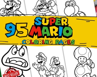 Super Mario Coloring Sheets 23 Digital PDF Coloring Pages 