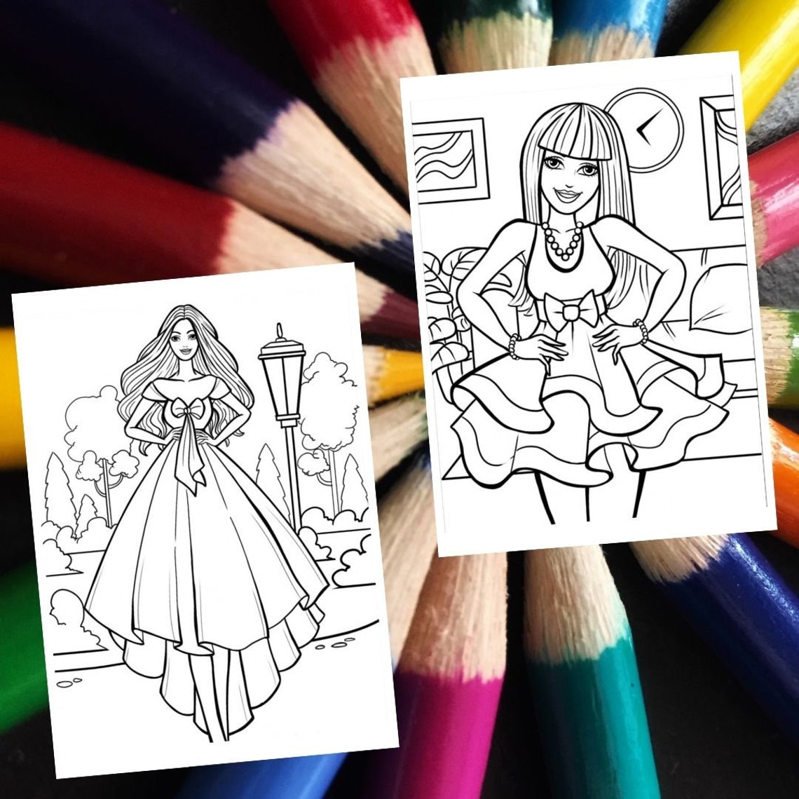 80 BARBIE Color Pages. Barbie Coloring Book Photo Kid. Coloring Pages ...