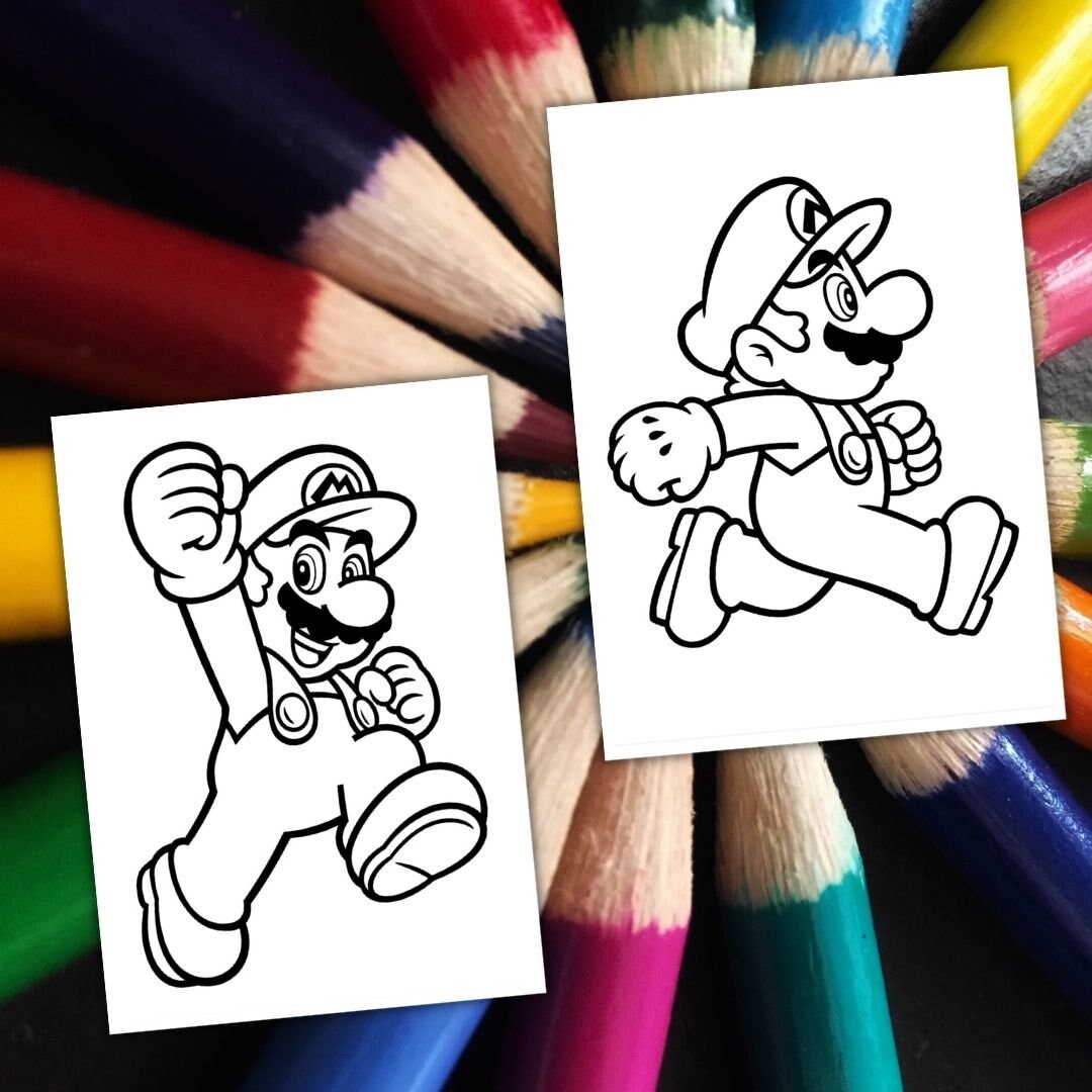 95 SUPER MARIO Coloring Pages, A4 Format Coloring Book for Kids, Kid ...