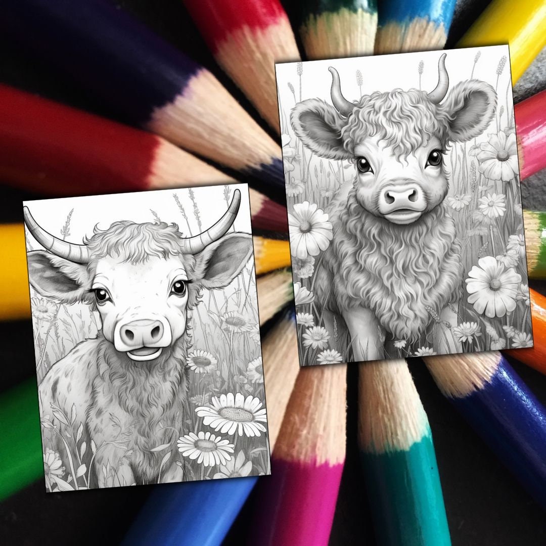50 CUTE COW Coloring Pages. Cow Coloring Book for Kids. Cow Pictures to ...