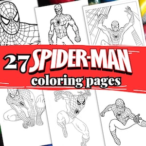 27 SPIDERMAN coloring pages, A4 format coloring book for kids, Kid Coloring Pages, PDF Printable Coloring Pages