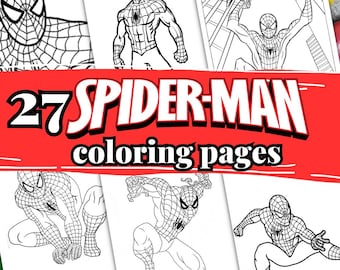 27 SPIDERMAN coloring pages, A4 format coloring book for kids, Kid Coloring Pages, PDF Printable Coloring Pages