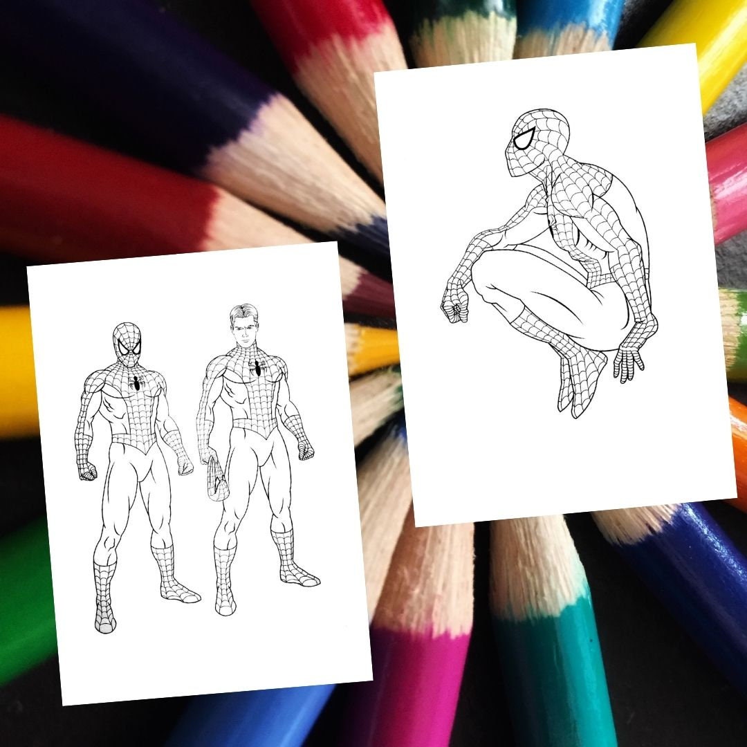 27 SPIDERMAN Coloring Pages, A4 Format Coloring Book for Kids, Kid ...