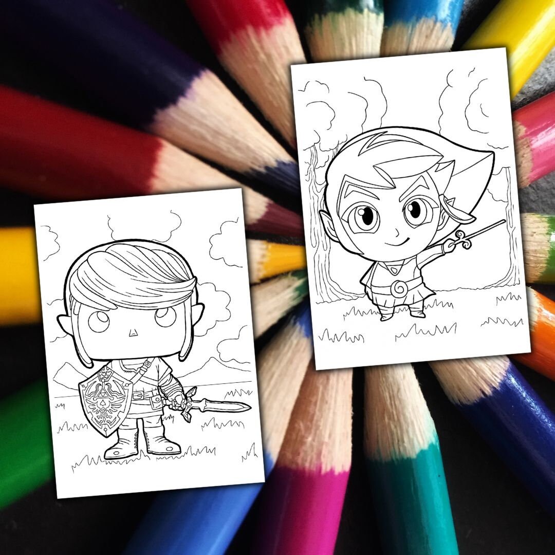 30 ZELDA Coloring Pages. ZELDA Coloring Book for Kid. Printable